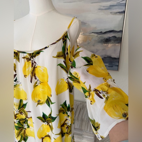 NWT SOLITAIRE SWIM Lemon Cold Shoulder Swim Coverup - Picture 4 of 16